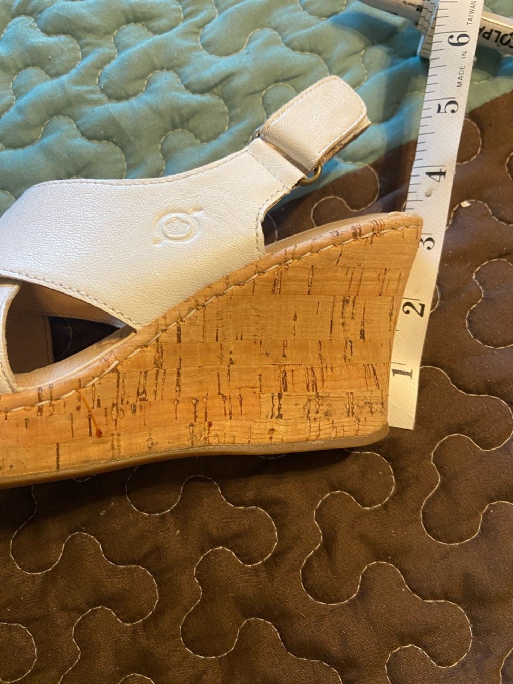 Born White Cork Wedge Sandals - Picture 5 of 5